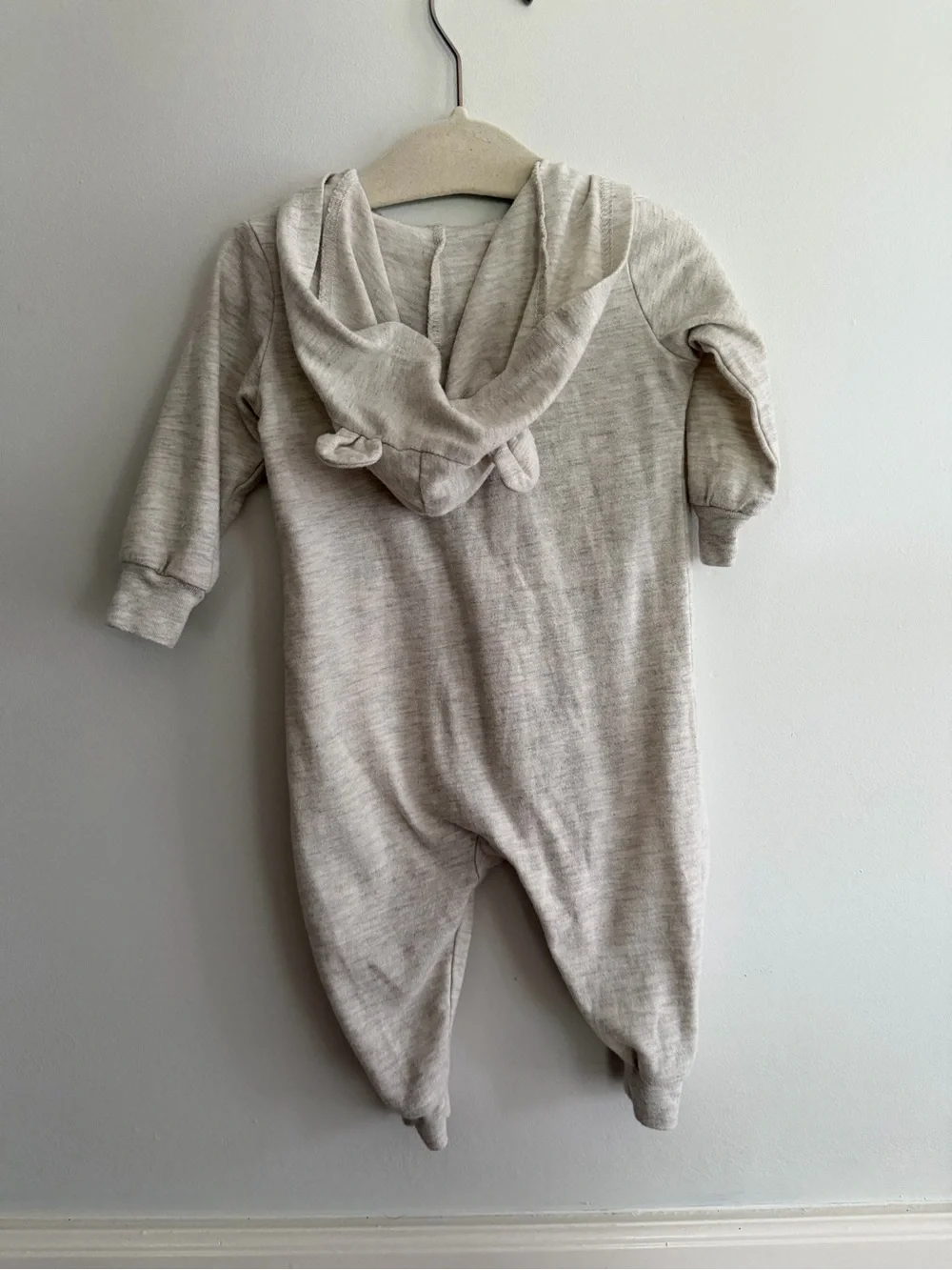 Disney Gray Winnie the Pooh Zip One-Piece with Hood - Busy Beeing Cute